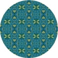 thumbnail image 1 of Ahgly Company Machine Washable Indoor Round Transitional Teal Green Area Rugs, 3' Round, 1 of 7