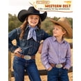 thumbnail image 3 of WHIPPY Kids Western Cowboy Belt for Boys Girls Cowgirl Ratchet Leather Belts with Automatic Buckle, 3 of 6