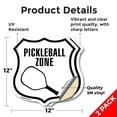 thumbnail image 2 of Pickleball Zone with Racquet Graphic (2 Pack) 12 inch X 12 inch Shield Shaped Heavy Duty 3.2 mil Vinyl Decals Weather Resistant Made in the USA, 2 of 5