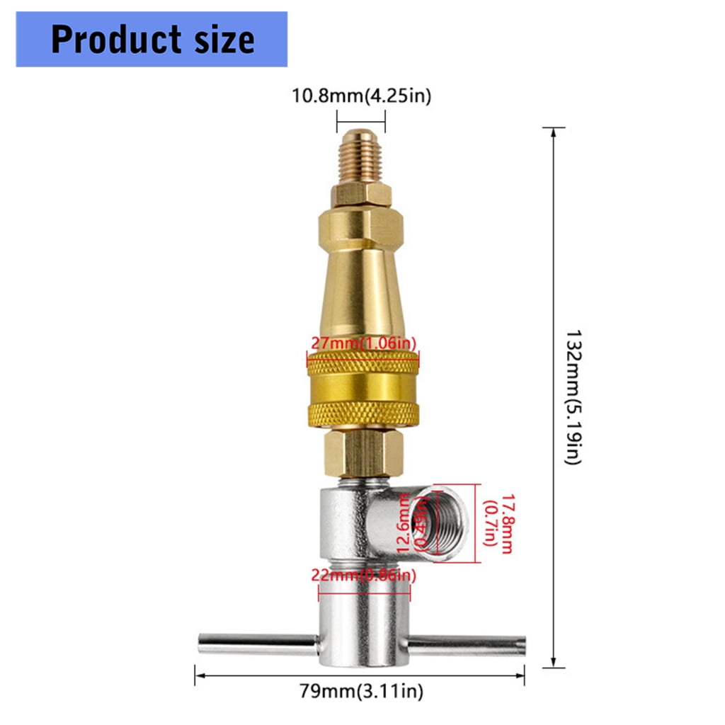 Whaledi Quick Coupling Fridge Refrigerants Refill Adapter Quick Connect Tool