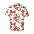 thumbnail image 4 of Xecao Strawberry1 print Hawaiian shirt - a stylish short-sleeve button-down for men, perfect for casual beach and tropical outings., 4 of 9