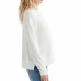 thumbnail image 3 of Lucky Brand Womens Long Sleeves Cozy Crewneck Sweatshirt,Marshmallow,Medium, 3 of 4
