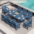 thumbnail image 7 of SERWALL 9-Piece Outdoor Dining Set with Expandable Patio Dining Table and 8 Chairs, 60–83 Inch All-Weather HDPE Patio Furniture Sets for Backyard, Garden, Deck, Poolside - Blue, 7 of 7