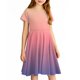 thumbnail image 5 of Girls 2025 Summer Dresses Short Sleeve Gradient Dress Soft and Comfortable Casual Summer Wear for Parties and Daily Dresses ,Sie:110, 5 of 5