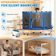 thumbnail image 5 of FEMCHIC 55" Kids Trampoline w/ Net, Trampoline for Kids Age 3-10, Indoor Outdoor Adjustable Small Trampoline for Toddler w/ Swing and Basketball Hoop 400LBS, Blue, 5 of 10
