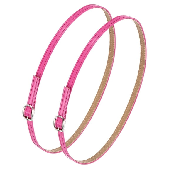 1 Pair Replacement Ankle Strap for Heels Detachable High Heels Shoe Straps Adjustable PU Leather Shoe Bands, Rose red