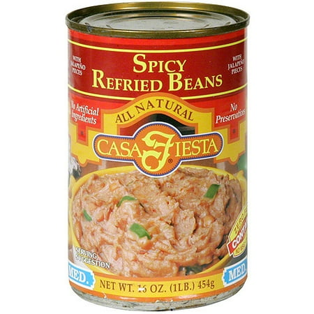 Casa Fiesta Spicy Refried Beans, 16 oz (Pack of 12)