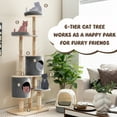 thumbnail image 4 of Costway 75" Multi-layer Wooden Cat Tree Indoor Tower Activity Play Center with 2 Condos, 4 of 10