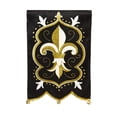 thumbnail image 2 of Fleur de Lis Bells and Foil Applique House Flag, 2 of 2