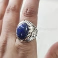 thumbnail image 5 of Lapis Lazuli Mans Ring, Natural Afghani Lapis Lazuli, Silver Jewelry, 925 Silver Ring, Birthday Gift, Heavy Mens Ring, Arabic Design, Ottoman Style Ring, Christmas, Turkey Mens Signet Ring, 5 of 5