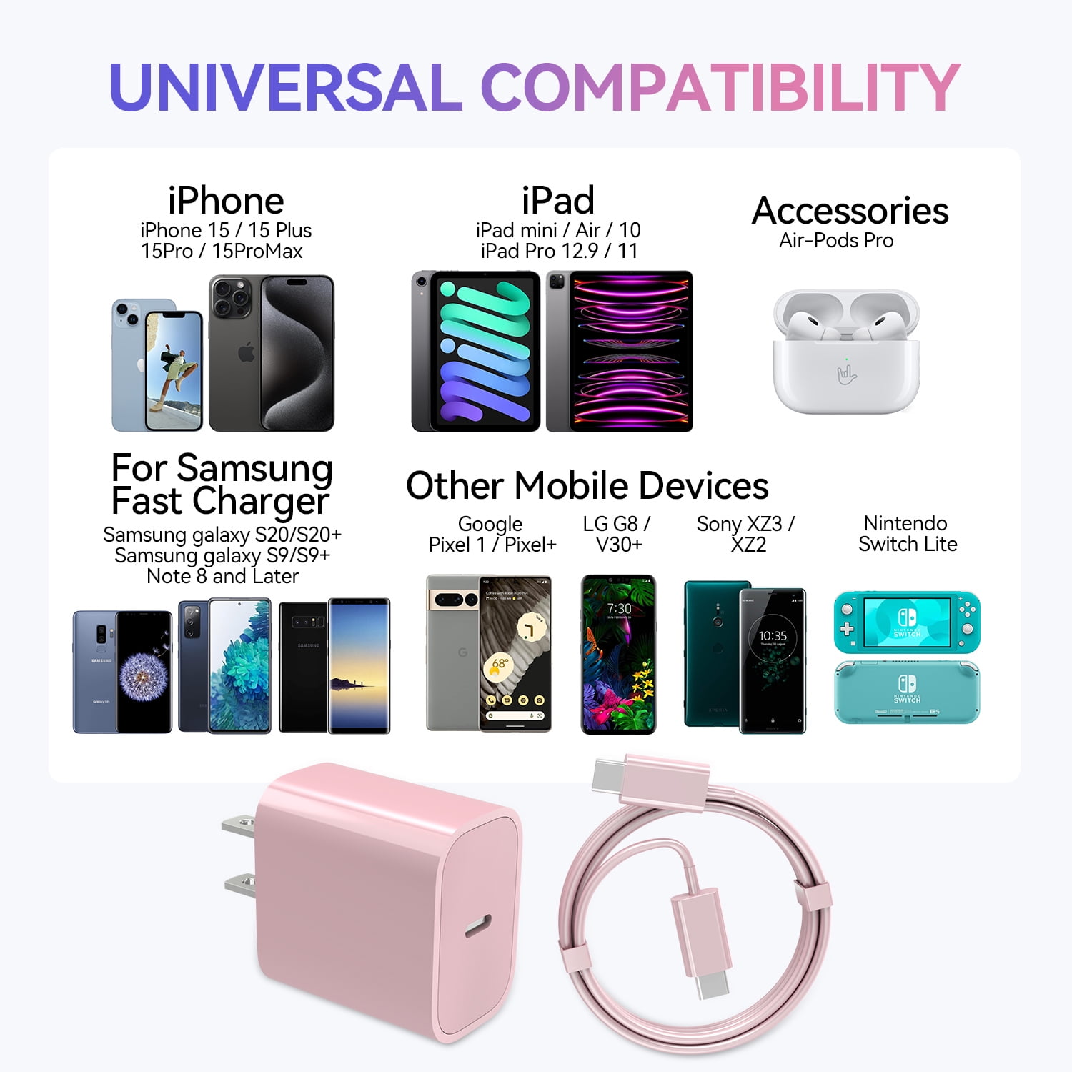 Charger for iPhone 17 16 15 Charger Fast Charging iPhone 15 Pro Max Charger 6FT 2-Pack iPad Pro Compatible with iPhone 17/Pro/Pro Max/17 Air/ 16/16 Pro/16 Pro Max/15/Plus/Pro/Pro Max,iPad Pro