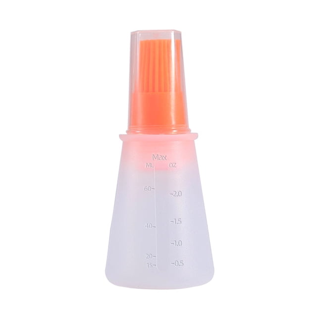 Ygjytge Cepillo Botella Aceite Silicona Con Escala para Hornear Barbacoa (naranja)
