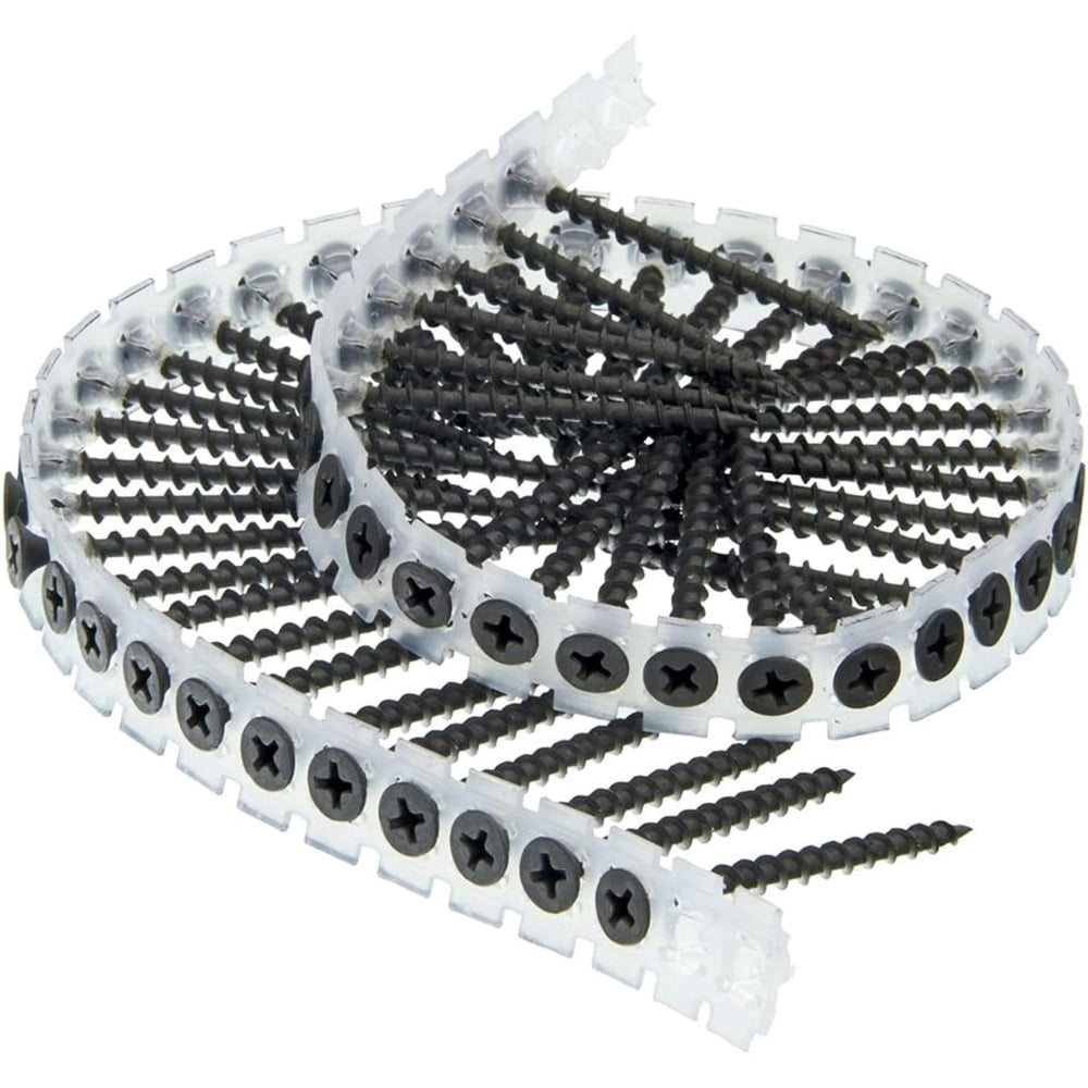 (1000/Pack) #7 2 in. Coarse Thread Phillips Bugle-Head Collated Drywall to Wood Screw - Gray Phosphate