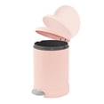 thumbnail image 3 of Glad Bathroom Trash Can, 1.2 Gallon Stainless Steel Small Step Garbage Bin with Lid, Pink, 3 of 7