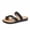 Black, variant on Women's Walking Sandals Wide Width Low Wedge Open Toe with Metallic Details, Comfort Summer