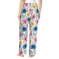 thumbnail image 3 of Naloa Rose Flowers Print Women’s Ultra-Soft Comfy Pajama Lounge Pants with Pockets & Drawstring, 3 of 8