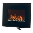 thumbnail image 2 of Black Glass Panel Electric Fireplace Wall Mount & Remote 26 x 20 Inch 1500W, 2 of 6