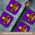 thumbnail image 6 of 3dRose, Large Gold Fleur de lis on a dark purple background , Set of 4 Coasters - Soft, 6 of 7