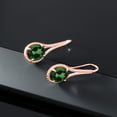thumbnail image 5 of Gem Stone King 18K Rose Gold Plated Silver Green Mystic Quartz Drop Dangle Earrings for Women | 8.00 Cttw | Gemstone Birthstone | Oval 12X10MM | 1.18 inch, 5 of 5