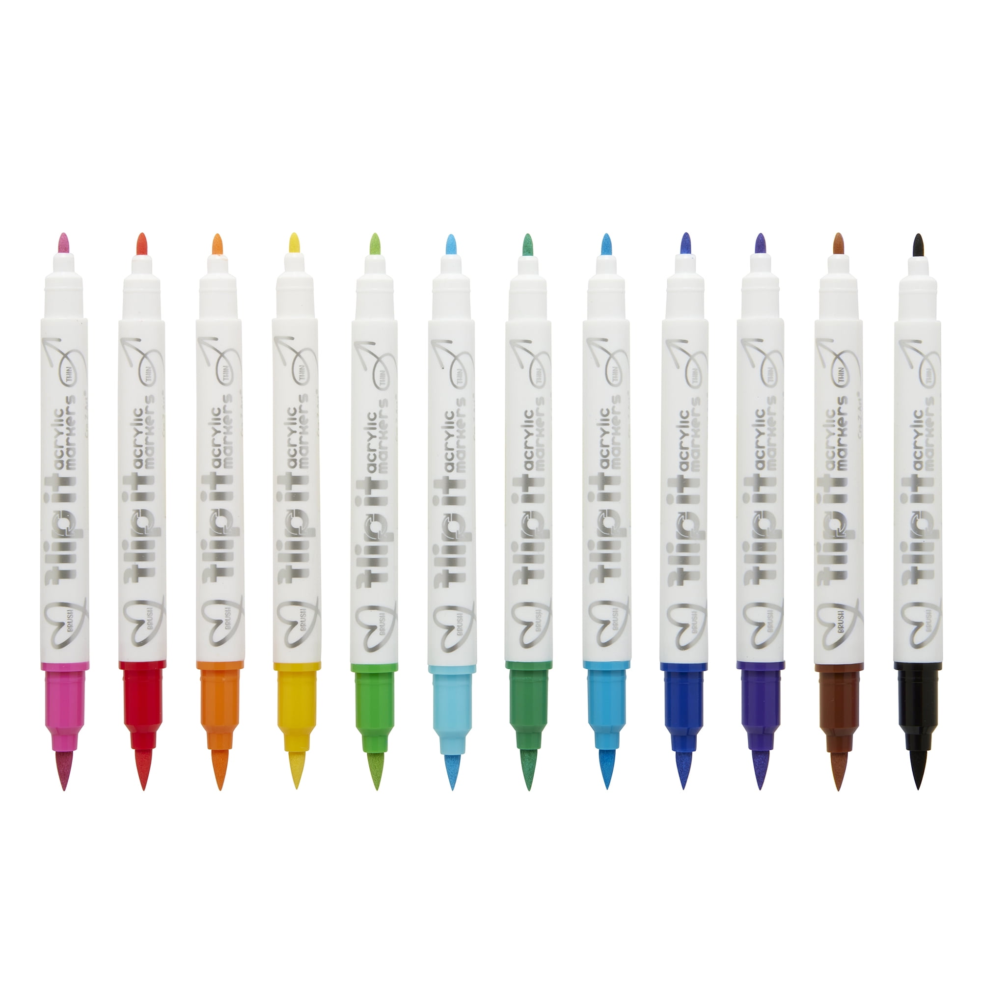 Cra-Z-Art 12ct Flip it Acrylic Double Ended Marker (Brush/Fine)