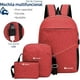 thumbnail image 2 of Mochila Antirrobo Bluelander 3 Piezas con Puerto USB y Puerto para Audífonos Rojo, 2 of 6