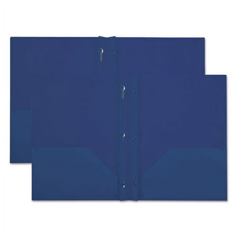 Plastic Twin-Pocket Report Covers, Three-Prong Fastener, 11 x 8.5, Roya Blue/ Royal Blue, 10/Pack Plastic Twin-Pocket Report Covers, Three-Prong Fastener, 11 x 8.5, Roya Blue/ Royal Blue, 10/Pack
