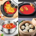 thumbnail image 3 of 2 Pack Doublures Réutilisables pour Friteuse à Air Chaud, Panier Perforé Rond de 9 Pouces Tapis en Silicone, Accessoires Antiadhésifs pour Friteuses à Air de 5.3 QT et Plus/four/autocuiseur, 3 of 4
