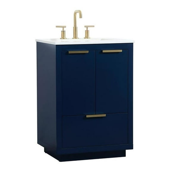 24 inch single bathroom vanity in blue