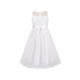 thumbnail image 2 of Girls Dress Off White Silver Sequin Star Diamond Waist Wedding Party 6 Years, 2 of 6
