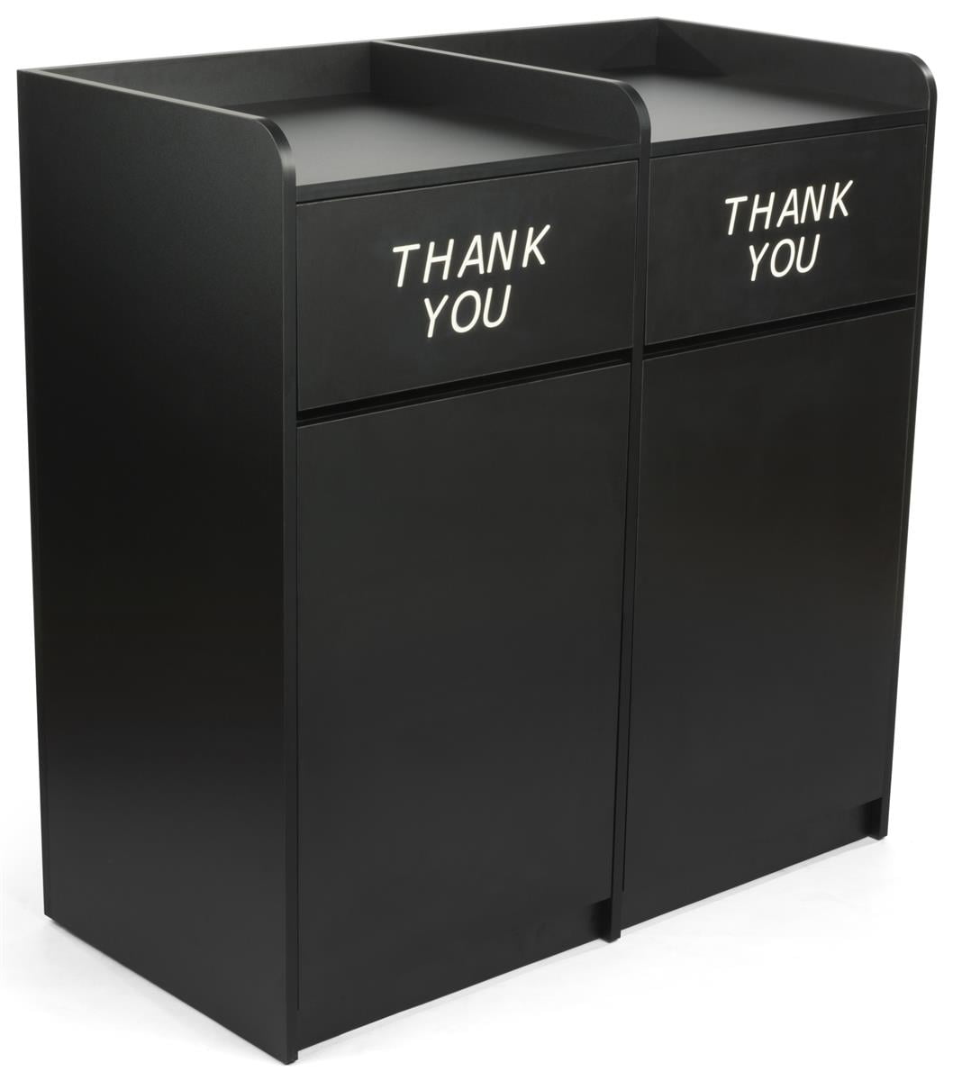 Displays2go 36 Gallon Dual Waste Receptacle, Side by Side Design