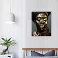 thumbnail image 4 of Nawypu African American Canvas Wall Art Abstract Black and Golden Black Woman Poster Portrait Prints Fashion Girl for Living Room Decor Framed, 4 of 5