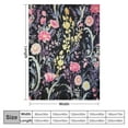 thumbnail image 4 of JEUXUS VCNY Decorative Throw Blanket: Swaying Floral Vibrant Botanical Accent for Couch or Bed, Colors: Dark Navy Blue Pink Purple Yellow Green White, 4 of 6
