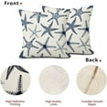 thumbnail image 4 of Navy Blue Starfish Pillow Covers 18X18 Inch Set of 2 Beach Ocean Coastal Decorative Square Pillow Cases Summer Nautical Cotton Linen Cushion Case Home Decor for Sofa Couch Bedroom Outdoor, 4 of 5