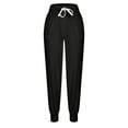 thumbnail image 5 of Womens Cotton Jogger Pants with Pockets Elastic Waist Casual Lounge Jogging Sports Tapered Leg Solid Sweatpants (3XL, Black), 5 of 7