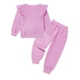 thumbnail image 6 of GYRATEDREAM Girls 2 Piece Outfits Kids Velour Sweatsuit Fall Tracksuits Ruffle Long Sleeve Pullover Sweatpants Clothing Sets, 6 of 9