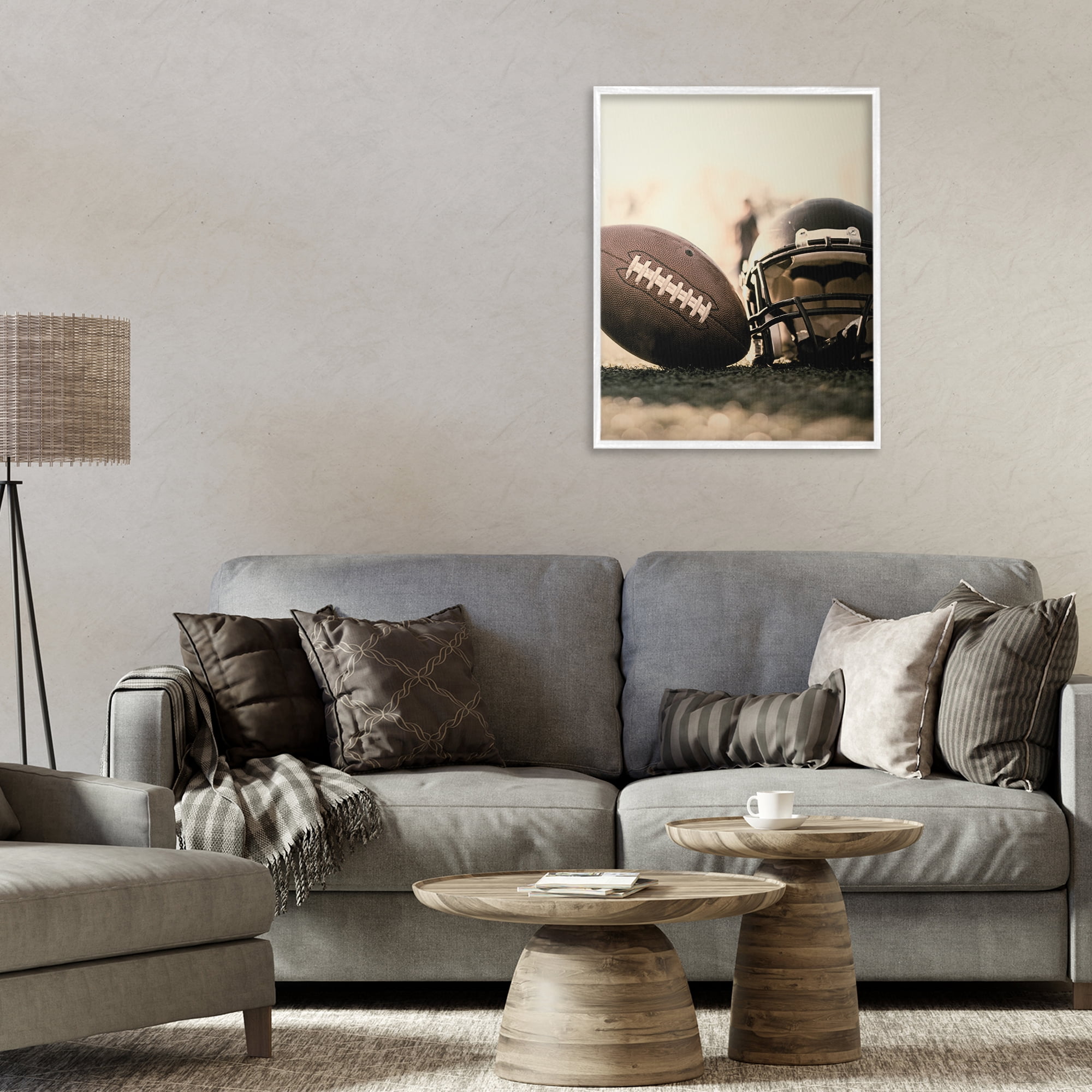 Stupell Industries Football Stand Alone White Framed Giclee Art, design by Jesse Keith