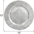 thumbnail image 2 of GFDYREE Set of 12 Plastic Silver Charger Plates, 13 Inch Decorative Plate Charger for Dinner Plates, Embossed Vintage Disposable Serving Plate for Home, Party, Wedding, Events, 2 of 6