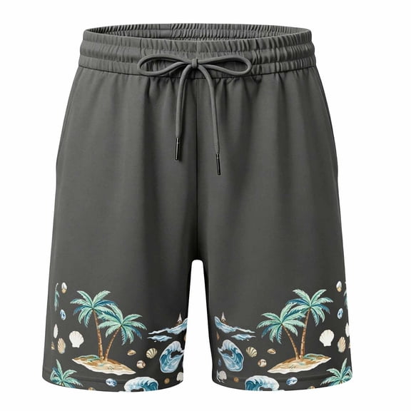 Bobifish Little Boys Vacation Shorts Summer Beach Style Drawstring Swim Trunks Loose Fit Children Boys Outdoor Play Shorts