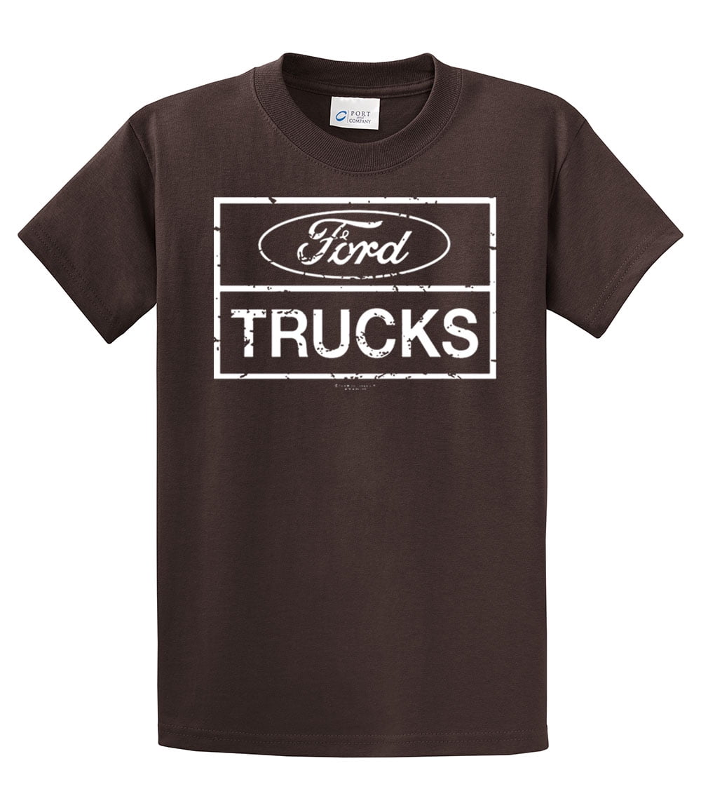 Trenz Shirt Company - Ford Trucks Classic Square Logo Adlt T-Shirt-brown-medium