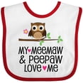 thumbnail image 3 of Inktastic My Meemaw and Peepaw Love Me Grandchild Owl Girls Baby Bib, 3 of 4