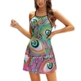 thumbnail image 1 of Eyeball Pattern-Color Alt Square Neck Dress New Plus Size Elegant Women Waist Tight Dress Alternate Colors Colorful Eyeball, 1 of 5