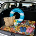 thumbnail image 2 of DISNIMO Trunk Liner for SUV Floral Print Heavy Duty Car Cargo Mat Machine Washable Dog Cargo Cover Suitable for All Season, 2 of 7