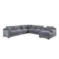 thumbnail image 5 of Pemberly Row Light Gray Sectional Right-Facing Chaise Cupholders Charging Ports, 5 of 13