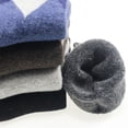thumbnail image 4 of 5 Pairs Men's Socks Fashion Diamond Pattern Elastic Warm Knit Socks Crew Socks, 4 of 10