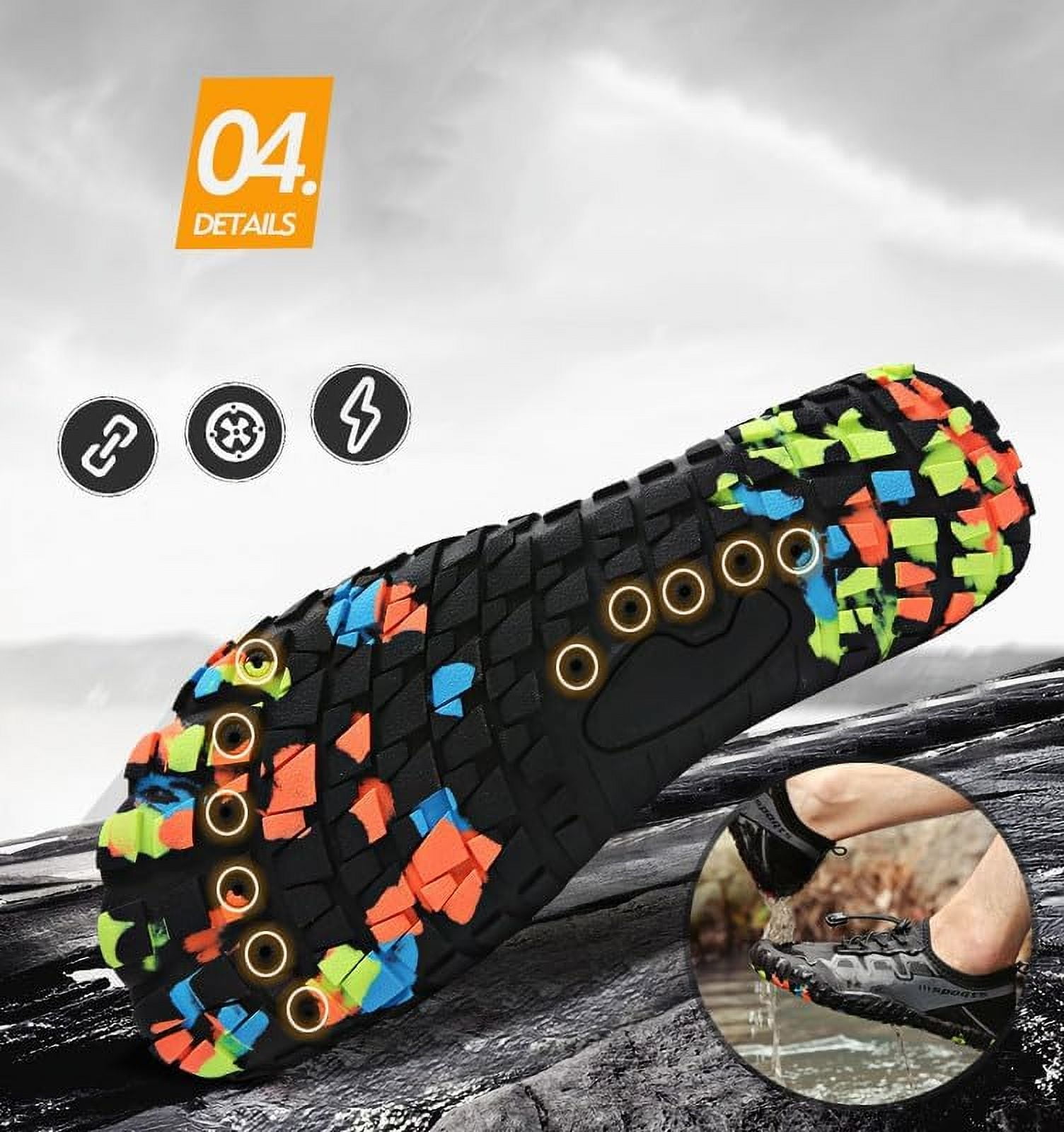 Water Shoes Men Women Beach Shoes Swim Shoes Wading Shoes Non-Slip Quick-Dry Hiking Shoes Barefoot Comfortable Trail Running Shoes Toe Shoes for Walking Fishing Diving Surfing Yoga
