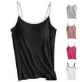 thumbnail image 4 of Atogsazn Women's Slim Camisole Tops with Built in Bra Solid Color Yoga Sports Tank Tops Sleeveless T Shirts for Women 2025 Gray XXXXL, 4 of 4