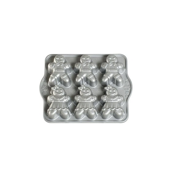 Cakelet Pan Nordic Ware Gingerbread Kids de aluminio fundido