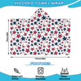 thumbnail image 2 of Red White Blue Baseballs and Stars Pattern Hooded Bath Towel，50"x30" for Ages 3 To 12 Kids, Quick Dry Lightweight Soft Microfiber Hood Beach Towel Cover Up for Kids, 2 of 7
