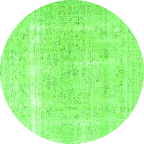 Ahgly Company Indoor Round Persian Green Traditional Area Rugs, 8' Round