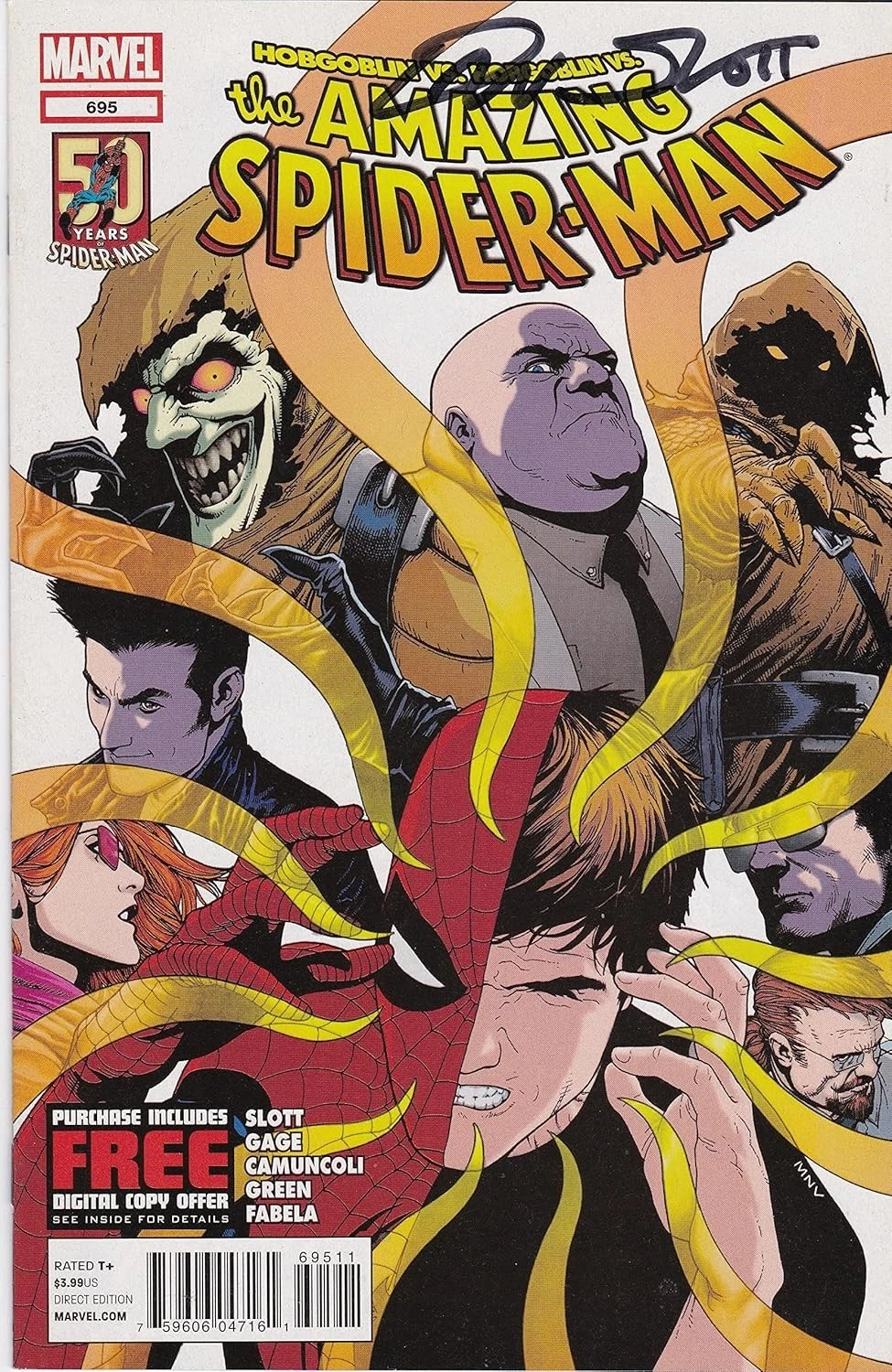 Amazing Spider-Man #695 Signed Dan Slott VERY FINE